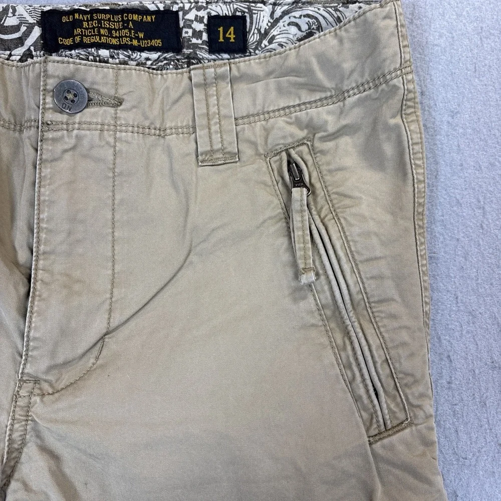 VTG Old Navy Surplus Company‎ Cargo Pants Girl Size 14 Khaki Utility Work Y2K